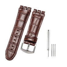 Comfort Fit Leather Strap- Brown steel color 23mm with tools