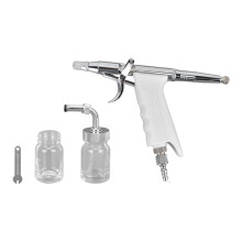 Kit de pistola de pintura aerográfica profissional de dupla ação em metal resistente à ferrugem, com alimentação por gravidade, reservatório