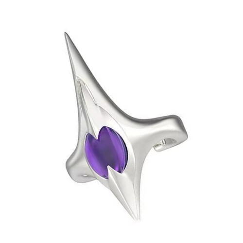 Unisex Adjustable Spikes Gothic Ring for Punk-white purple.