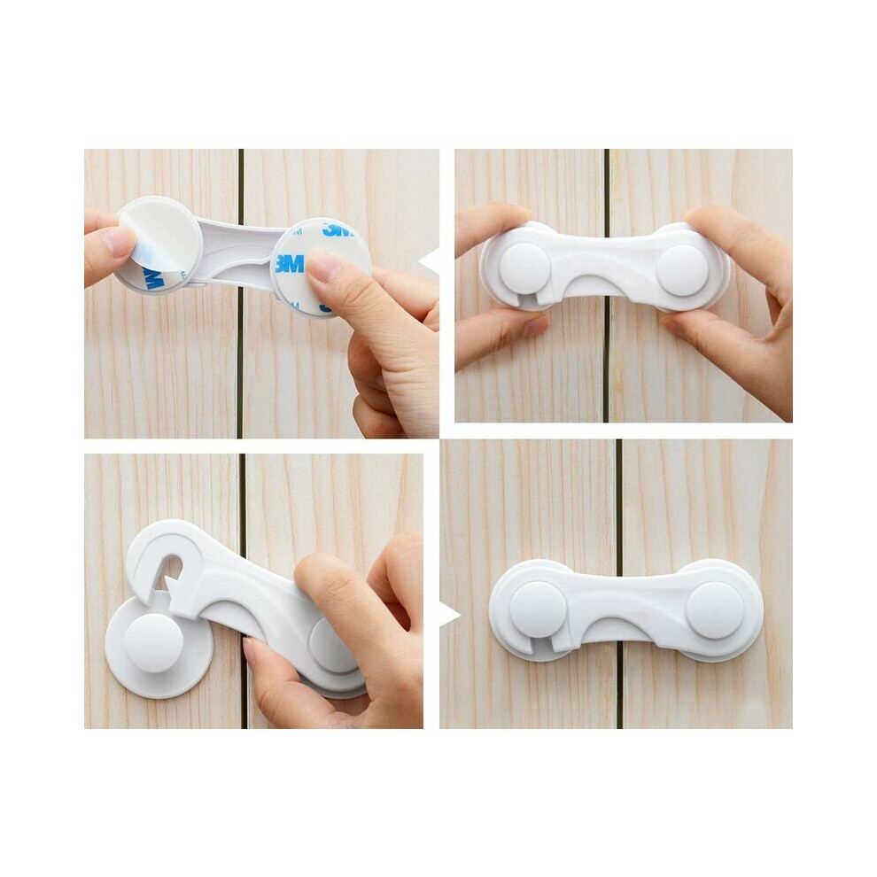 Cabinet Locks For Baby Proofing, Non-Toxic Durable Material Ensures Safety With Adjustable Locks For Multi-Functional Scenarios, Easy Installation Pea 9198585862487