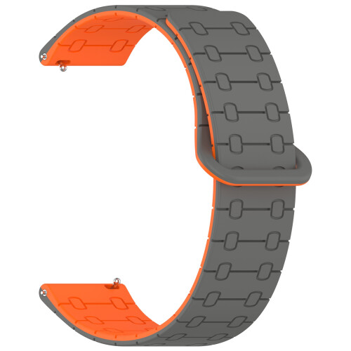 Watch Straps Silicone Quick Release Soft Rubber-Grey orange