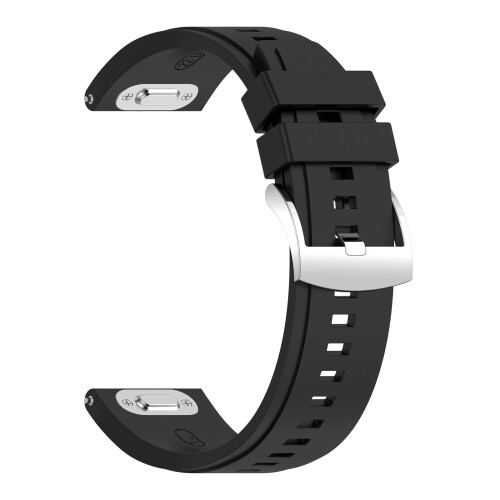 Press Button Closure Silicone Straps 22mm Universal Fit-Black