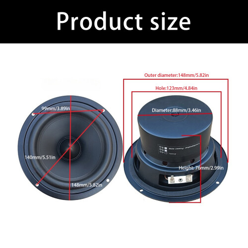 Haut-parleur de caisson de basses HIFI 5.25 pouces,-6 ohms 2