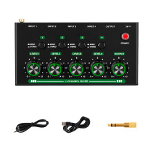 4-kanaals auditieve mixer 4 ingangsgeluidscontroller voor live