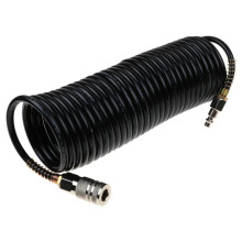 25Feet Rubber Air Hose, Polyurethane Coiled Air Compressor Hose, 25Foot Length, NPT 1/4' Fittings
