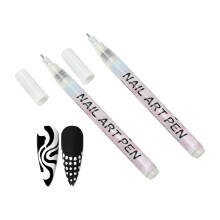 12-color nail art markers with 0.5mm tips; nail art-White