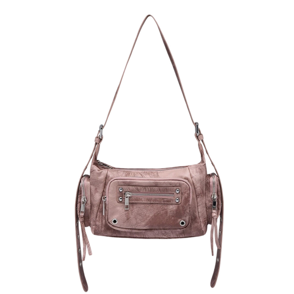 Shoulder Bag Soft Pu Leather Handbags Purses Crossbody Bag- Pink 7696000836591