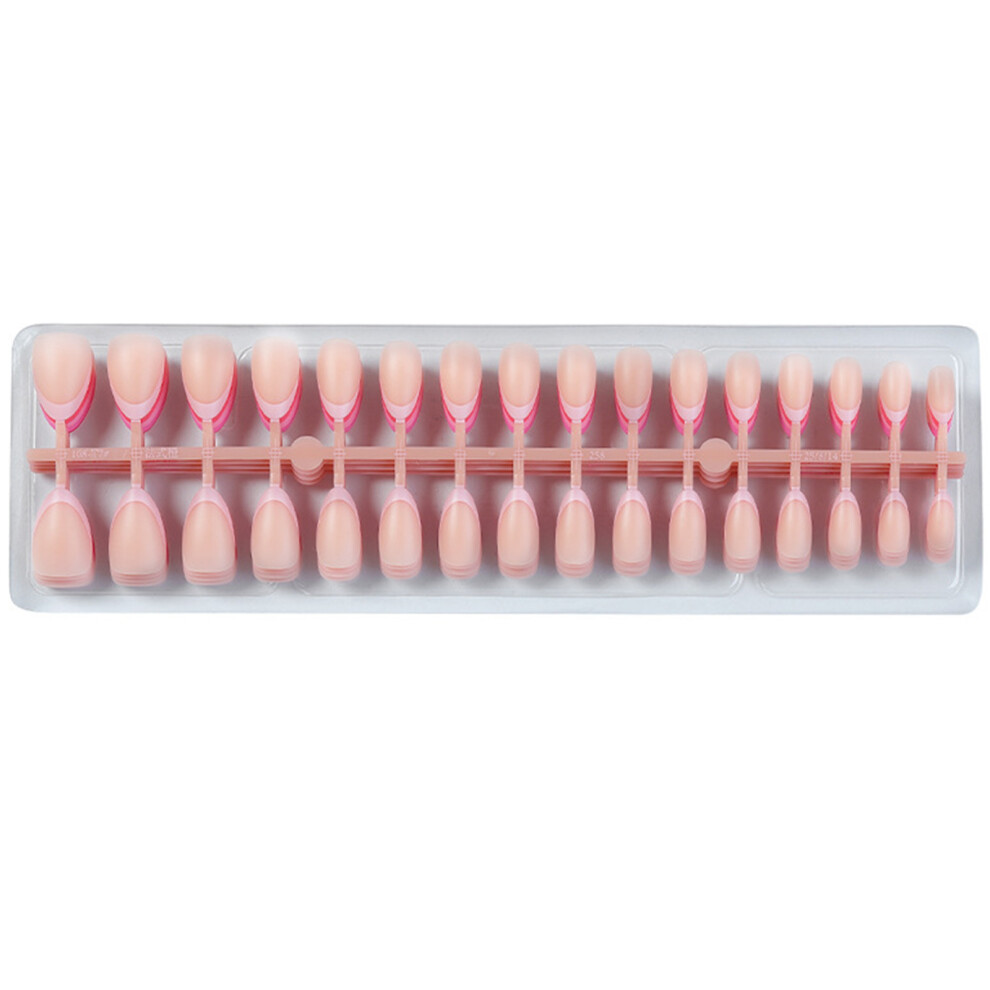 32Piece Almond Shaped Stick-On Nail Skin Tone with French Tips