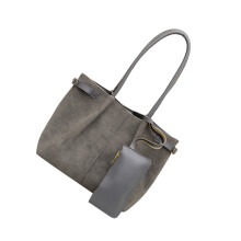 Fashionable Undrearm Bag Roomy Interior Soft Suedes Work-Gray