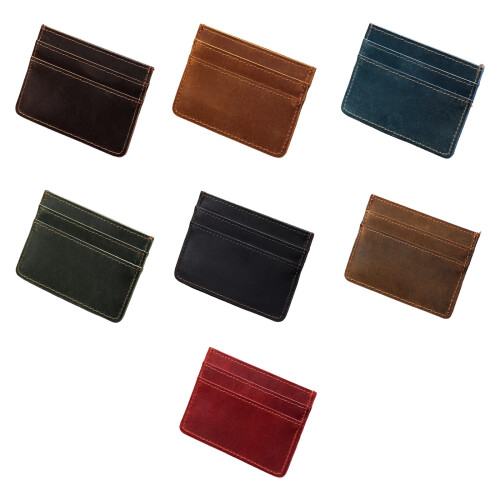 Modern PU Leather Card Wallet Lightweight Pocket Sized-Black 1