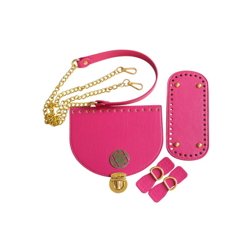 Leather Bag Making Kits DIY Leather Bag Knitting Set-Hot Pink