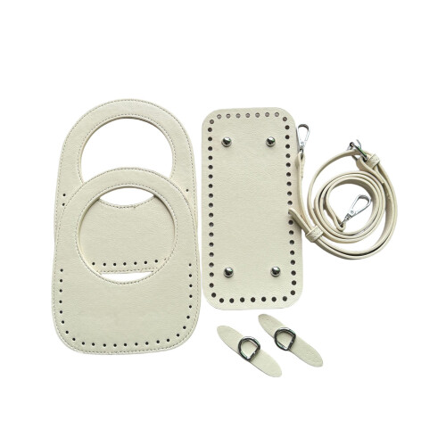 Leather Purse Making Kit 8Pcs DIY PU Leather Bag Making-white