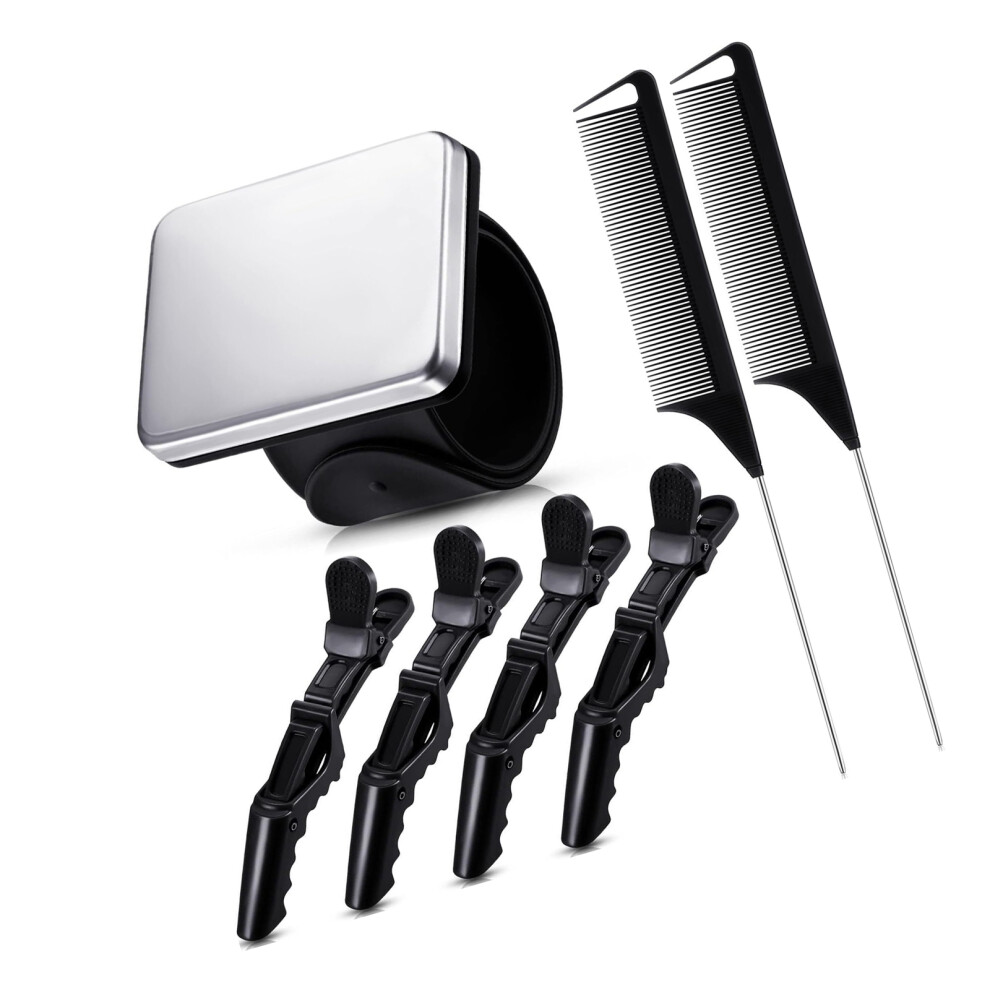 7PCS Hair Combs Set Multipurpose Tools Ergonomic Shape-Black