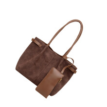 Modern Shoulder Bags Office Bag Roomy Capacity-Coffee color