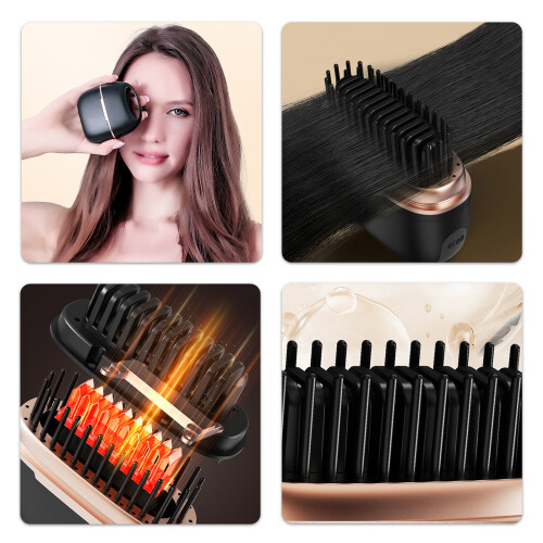 Quick Heat Mini Hair Straightener Brush 30 Second-White 2