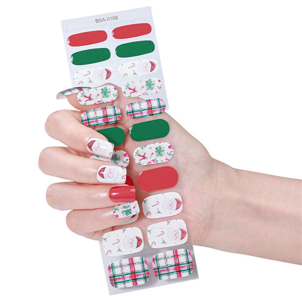 Festive Gel Nail Decals Press On Nail Stickers Easy-BSA0168