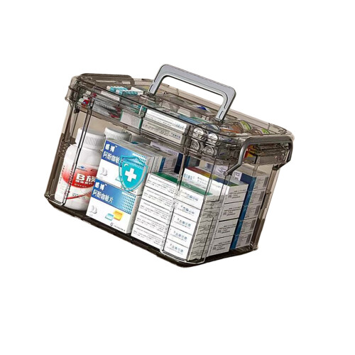 Multifunctional Plastic Medicine Storage Box with Lid Adults-L