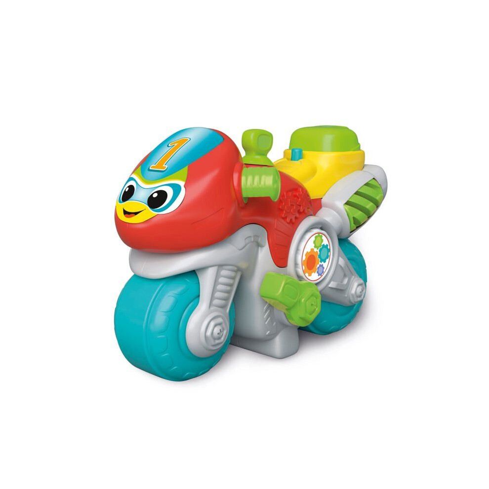 Clementoni 61386 61386.1 Motorcycle Activity Centre-Motorbike 10 Months, Interactive Toddler, And Sounds, Learning Infant Toys In English, Batteries Light