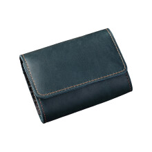Elegant Accordion Style Card Case And Compact Coin-dark blue