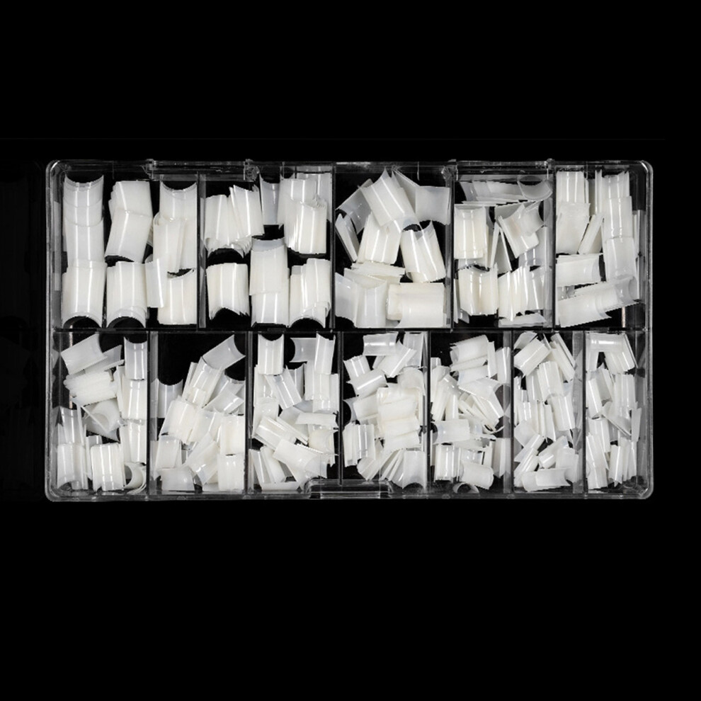 504pcs Square Short Artificial Nail Semi Cover-natural color