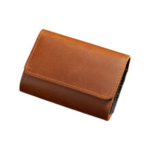 Practical PU Leather Card Case Accordion Style Card And-brown
