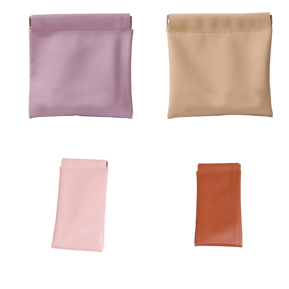 Compact Water Resistant Makeup Bag PU Leather Snap Closure-344