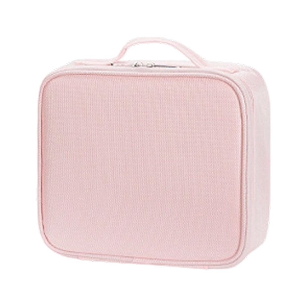 Pink Travel Friendly Cosmetic Pouch Multi Pocket Design