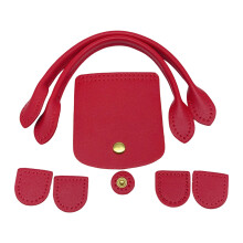 Leather Bag Making Kit,DIY Leather Bag Knitting Set with-Red