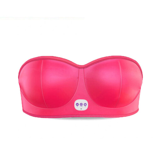 （1 Pack）Electric Bust Massager, Breast Massager Bra, USB-Red