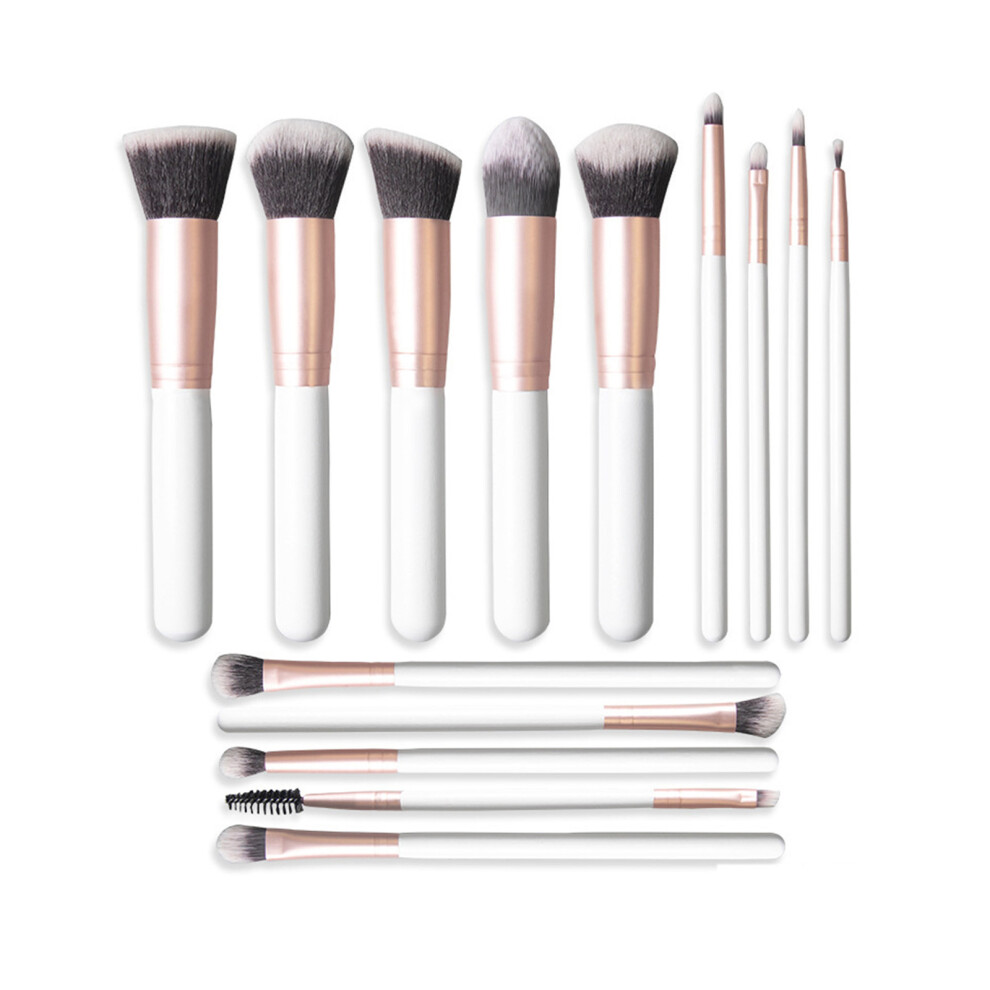 Professional Makeup Brush Kit Soft-Wooden handle white