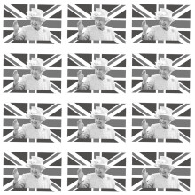 Elegancka mini patyczek z flagą brytyjską Union Jack, żywe kolory i wytrzymały poliester, idealny na uroczystość poświęconą królowej