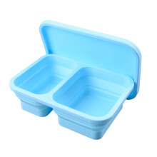 Magnetronbestendige, herbruikbare bakjes met lekvrij deksel, uitbreidbare siliconen lunchbox, ruimtebesparende voedselbewaring, BPA-vrij, twee