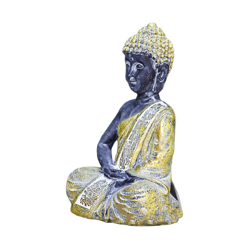 Figurine de bouddha doré méditative, Sculpture bouddhiste en