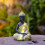 Figurine de bouddha doré méditative, Sculpture bouddhiste en 4