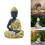 Figurine de bouddha doré méditative, Sculpture bouddhiste en 2