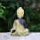 Figurine de bouddha doré méditative, Sculpture bouddhiste en 5