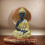 Figurine de bouddha doré méditative, Sculpture bouddhiste en 6