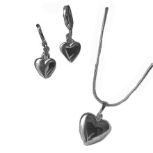 Hart/parels hanger sieraden set sierlijke-Zilveren liefde