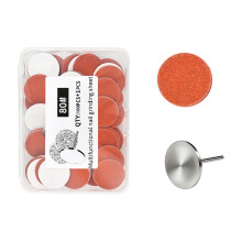 100pcs/Lot Abrasive Nail Files Flying Saucer-Orange 20mm80
