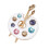 Decorative Gift Brooch Enamel Drip and Rhinestones-White 1