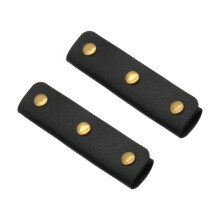 2 Pieces Leather Handle Wrap for Handbags Bucket Bags-Black