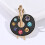 Decorative Gift Brooch Enamel Drip and Rhinestones-White 7