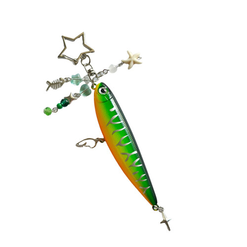 Realistic Fish Accessory Fashionable Keychain Plastic-Green