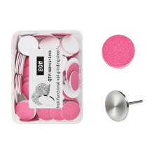 Nail Trimming Sandpaper Disks 100 Piece Set With-Pink 25mm80