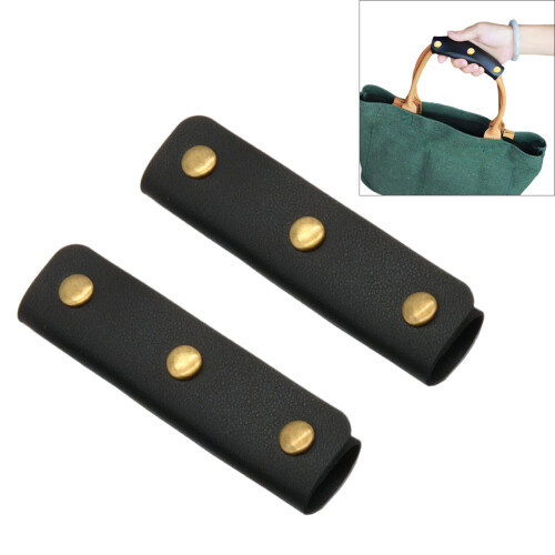 2 Pieces Universal Leather Handle Protectors Bags Handle-Red 2