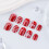24PCS Glittering Artificial Nail Red Snowflake Holiday Designs 5