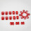 24PCS Glittering Artificial Nail Red Snowflake Holiday Designs 6