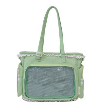 Moderne, durchsichtige, farbige Panel-Tasche für Teenager,-Grün