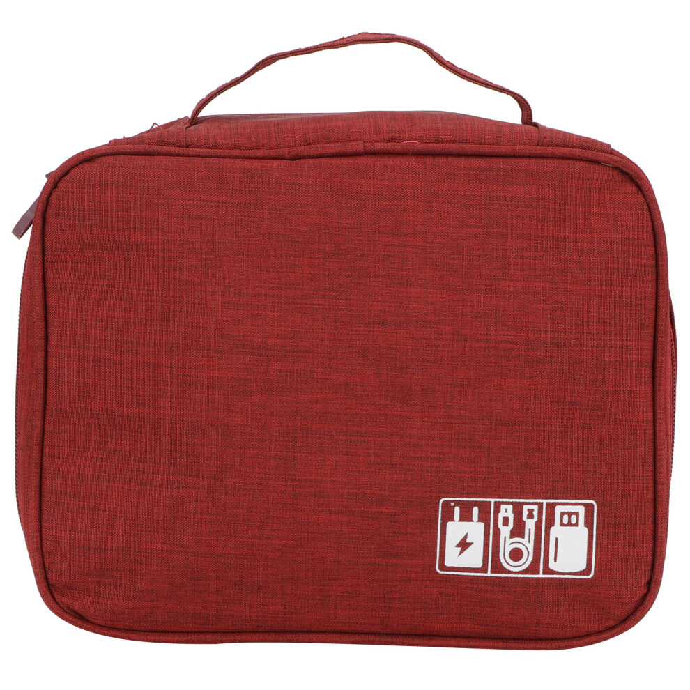 Travel Cable Organizer Bag With Compact Design, Lightweight Electronics Storage Case Featuring Diy Compartment And Double Zippers, Portable Solution F 9198585604179