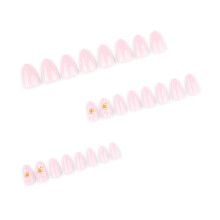 Pack Of 24 3D Floral Press On Nail Plastic Artificial Nail With